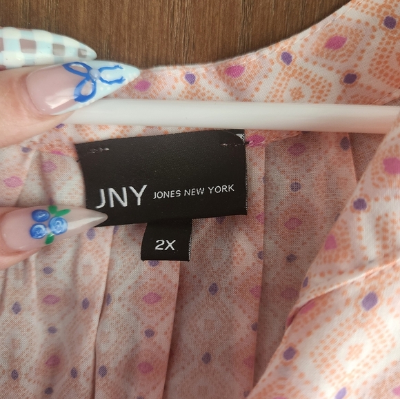 Jones New York Light Pink Patterned Blouse - Picture 3 of 4